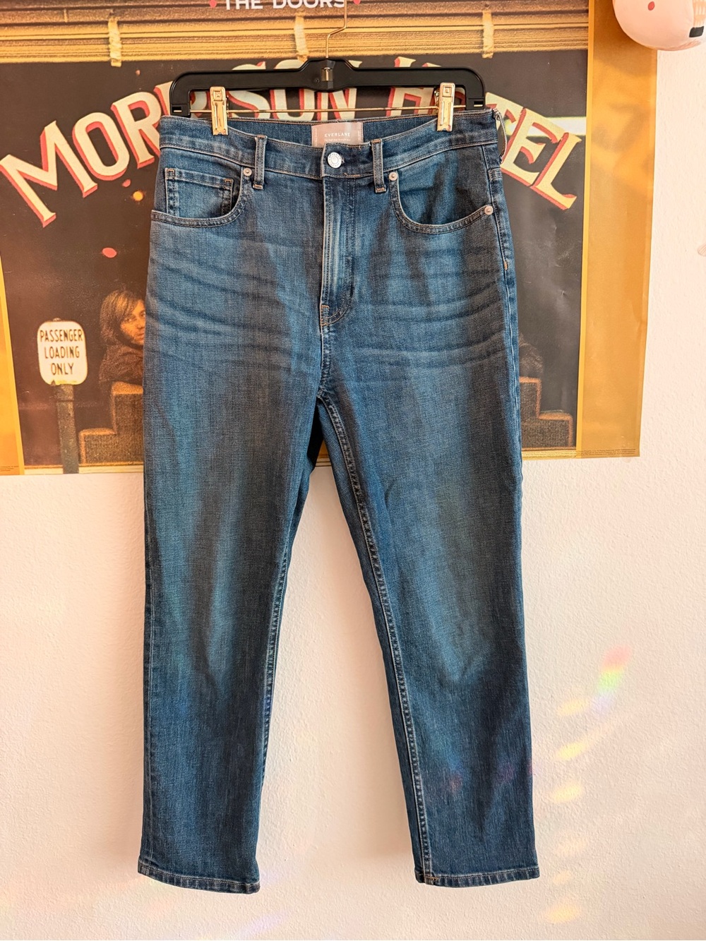 Everlane Straight-Leg Jeans in Dark Blue Wash